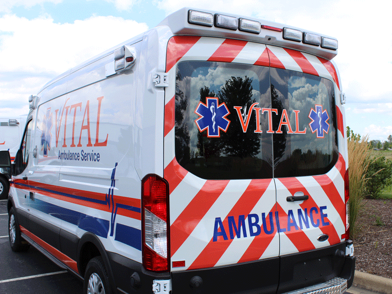 Vital Ambulance vehicle from behind